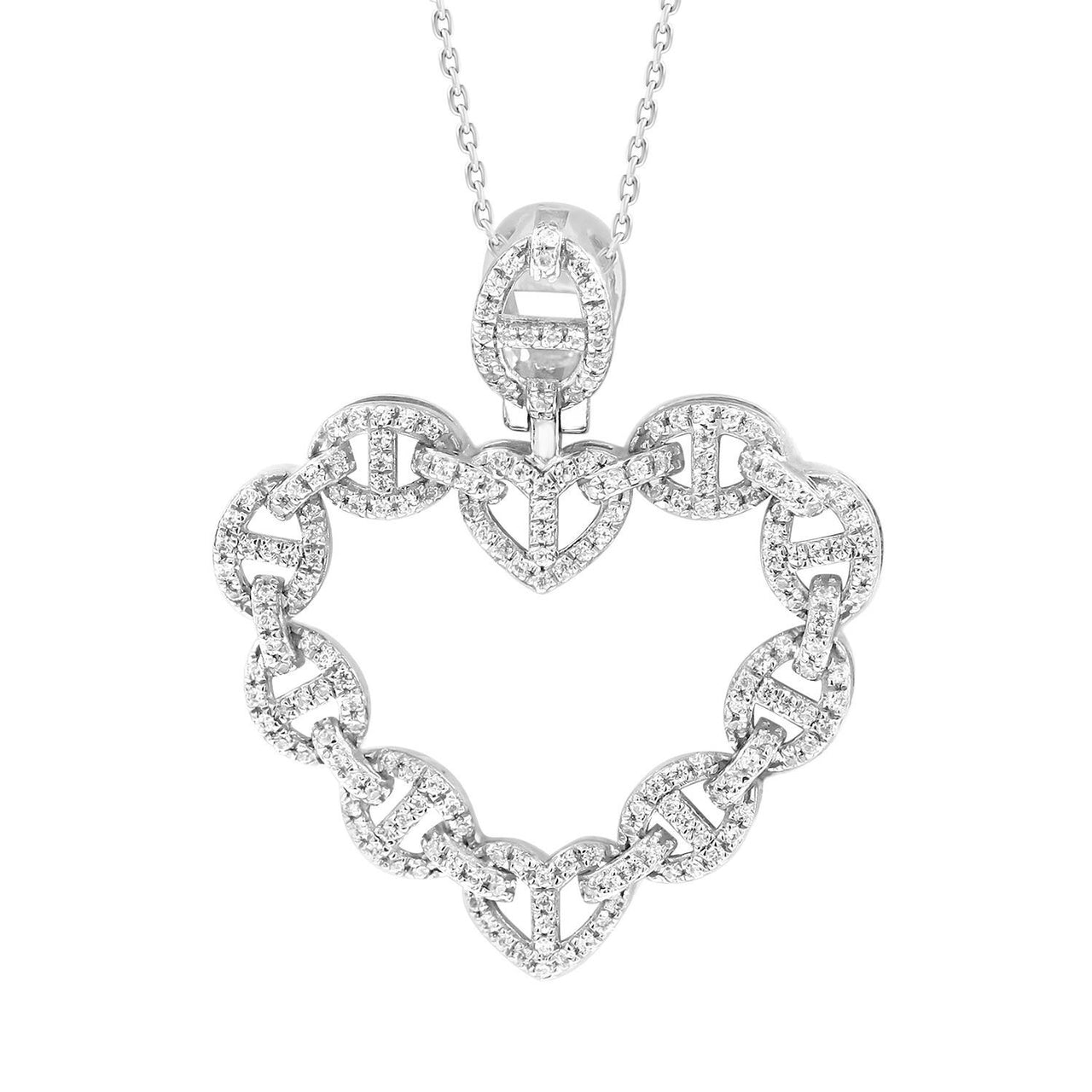 LADIES PENDANT 1/3 CT ROUND DIAMOND 10K WHITE GOLD
