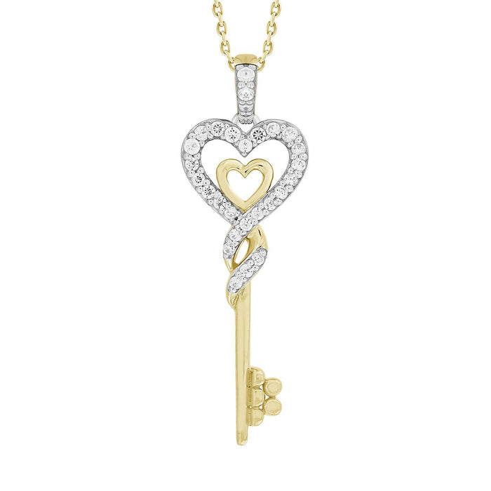 LADIES PENDANT 1/5 CT ROUND DIAMOND 10K YELLOW GOLD