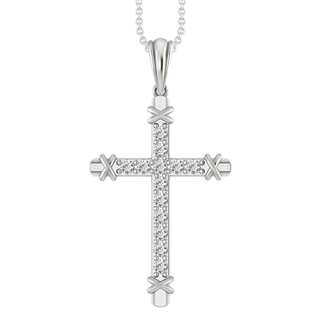 LADIES PENDANT 1/3 CT ROUND DIAMOND 10K WHITE GOLD
