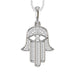 LADIES PENDANT 1/5 CT ROUND/BAGUETTE DIAMOND 10K WHITE GOLD