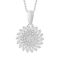 Thumbnail for LADIES PENDANT 1/4 CT ROUND/BAGUETTE DIAMOND 10K WHITE GOLD