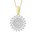 LADIES PENDANT 1/4 CT ROUND/BAGUETTE DIAMOND 10K YELLOW GOLD