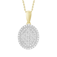 Thumbnail for LADIES PENDANT 1/3 CT ROUND/BAGUETTE DIAMOND 10K YELLOW GOLD