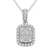 LADIES PENDANT 3/8 CT ROUND/BAGUETTE DIAMOND 10K WHITE GOLD