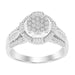 LADIES RING 1/4 CT ROUND/BAGUETTE DIAMOND 10K WHITE GOLD