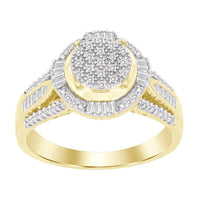 Thumbnail for LADIES RING 1/4 CT ROUND/BAGUETTE DIAMOND 10K YELLOW GOLD