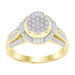 LADIES RING 1/4 CT ROUND/BAGUETTE DIAMOND 10K YELLOW GOLD