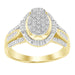 LADIES RING 1/4 CT ROUND/BAGUETTE DIAMOND 10K YELLOW GOLD