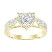 Thumbnail for LADIES RING 1/5 CT ROUND DIAMOND SILVER YELLOW PLATED