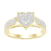 LADIES RING 1/5 CT ROUND DIAMOND SILVER YELLOW PLATED