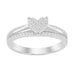 LADIES RING 1/5 CT ROUND DIAMOND SILVER