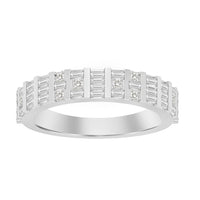 Thumbnail for LADIES DIAMOND BAND 1/2 CT ROUND/BAGUETTE DIAMOND 14K WHITE GOLD