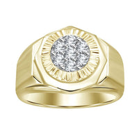 Thumbnail for MEN'S RING 1/2 CT ROUND DIAMOND 10K YELLOW GOLD