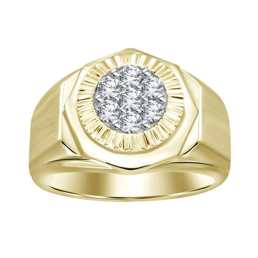 MEN'S RING 1/2 CT ROUND DIAMOND 10K YELLOW GOLD