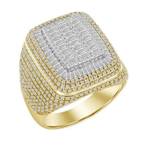 Thumbnail for MEN'S RING 2 CT ROUND/BAGUETTE DIAMOND 10K YELLOW GOLD