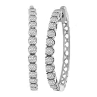 Thumbnail for LADIES HOOPS 1/2 CT ROUND DIAMOND 10K WHITE GOLD