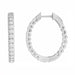 LADIES HOOPS 2 CT ROUND DIAMOND 10K WHITE GOLD