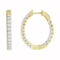 Thumbnail for LADIES HOOPS 2 CT ROUND DIAMOND 10K YELLOW GOLD