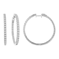 Thumbnail for LADIES HOOPS 5 CT ROUND DIAMOND 10K WHITE GOLD