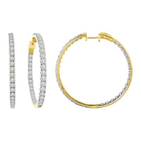 Thumbnail for LADIES HOOPS 5 CT ROUND DIAMOND 10K YELLOW GOLD