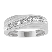 Thumbnail for MEN'S RING 1/2 CT ROUND DIAMOND 10K WHITE GOLD