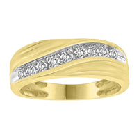 Thumbnail for MEN'S RING 1/2 CT ROUND DIAMOND 10K YELLOW GOLD