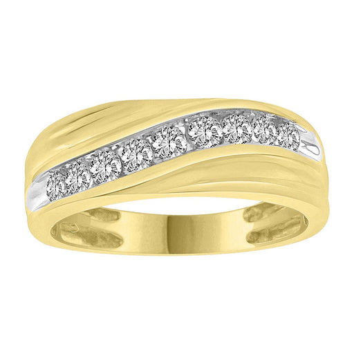 MEN'S RING 1/2 CT ROUND DIAMOND 10K YELLOW GOLD