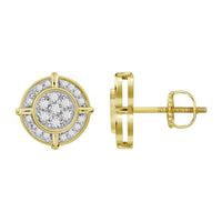 Thumbnail for MEN'S EARRINGS 1/6 CT ROUND DIAMOND 10K YELLOW GOLD