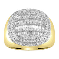 Thumbnail for MEN'S RING 1 1/2 CT ROUND/BAGUETTE DIAMOND 14K YELLOW GOLD