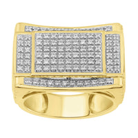 Thumbnail for MEN'S RING 1/2 CT ROUND DIAMOND 10K YELLOW GOLD