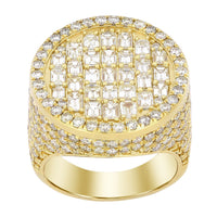 Thumbnail for MEN'S RING 7 CT ROUND/EMRALD DIAMOND 14K YELLOW GOLD