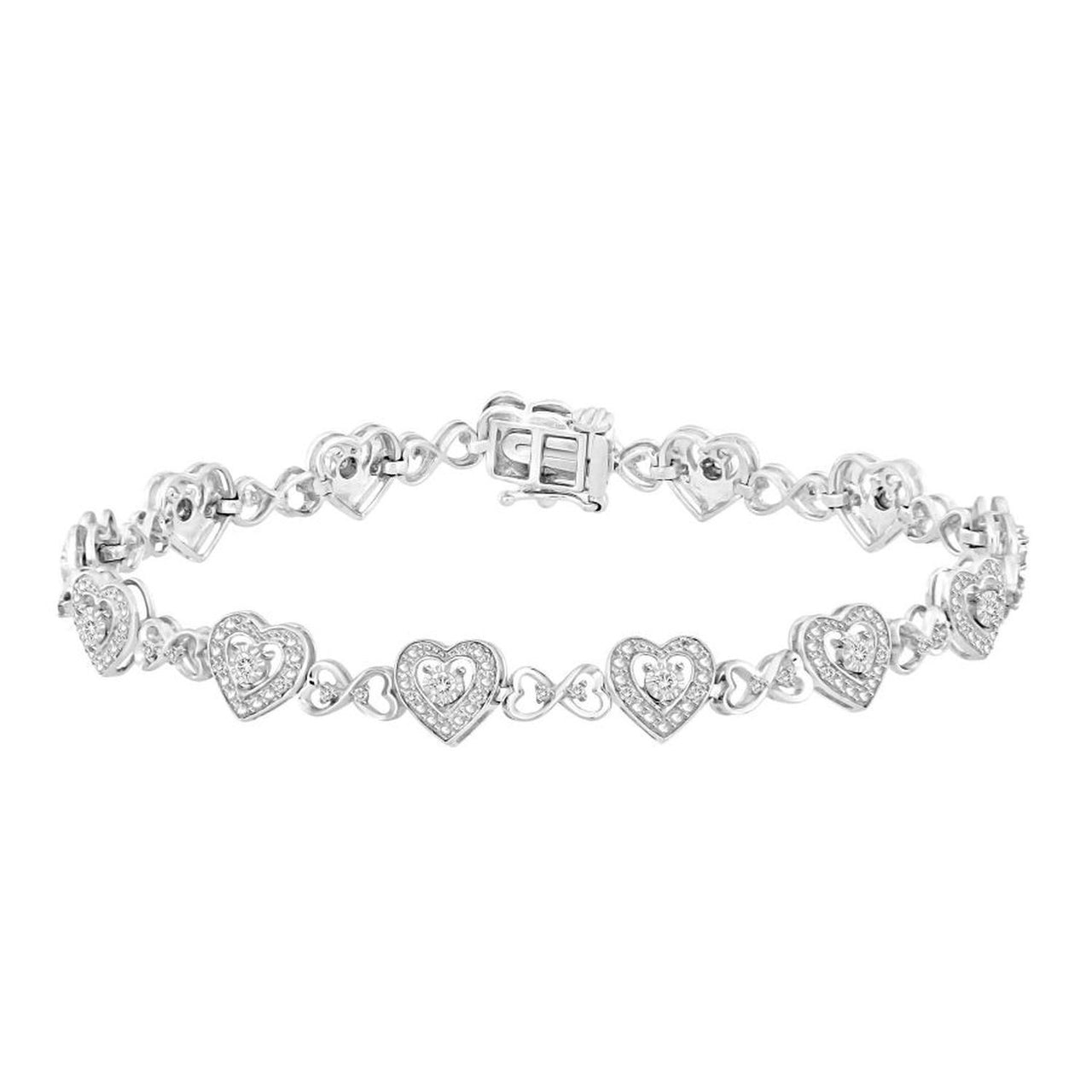 LADIES BRACELET 1/4 CT ROUND DIAMOND SILVER