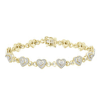 Thumbnail for LADIES BRACELET 1/4 CT ROUND DIAMOND YELLOW PLATING SILVER