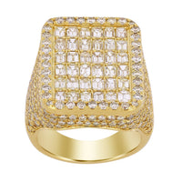 Thumbnail for MEN'S RING 7 1/3 CT ROUND/EMRALD DIAMOND 14K YELLOW GOLD