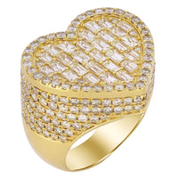 Thumbnail for MEN'S RING 6 1/2 CT ROUND DIAMOND/EMERALD 14K YELLOW GOLD