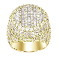 Thumbnail for MEN'S RING 5 1/2 CT ROUND DIAMOND/BAGUETTE 14K YELLOW GOLD