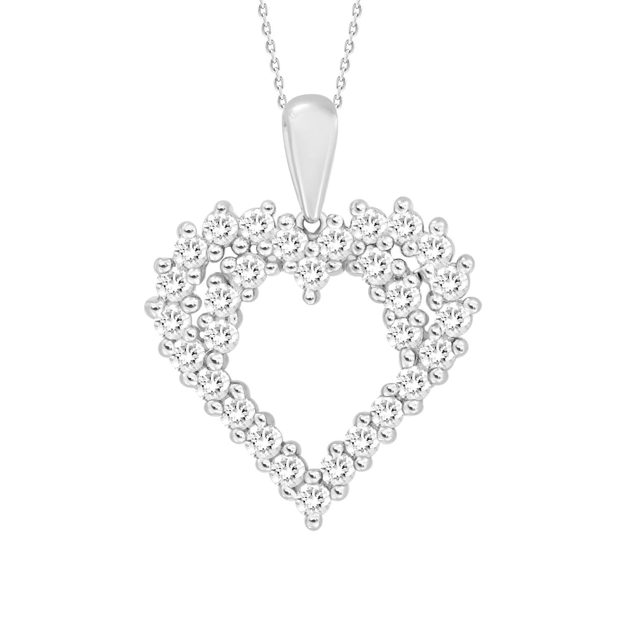 LADIES PENDANT 1/4 CT ROUND DIAMOND 14K WHITE GOLD