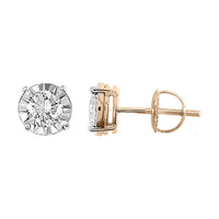 Thumbnail for LADIES EARRING 1/2 CT ROUND DIAMOND 10K ROSE GOLD