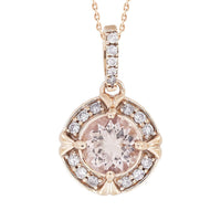 Thumbnail for LADIES PENDANT 1/5 CT ROUND/PEACH MORGANITE DIAMOND 10K ROSE GOLD (CENTER - 1 1/5)