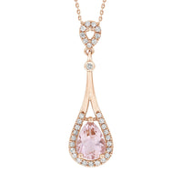 Thumbnail for LADIES PENDANT 1/5 CT ROUND/PEAR/PEACH MORGANITE DIAMOND 10K ROSE GOLD (CENTER - 7/8)