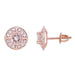 LADIES EARRING 1/3 CT ROUND/PEACH MORGANITE DIAMOND 10K ROSE GOLD (CENTER - 7/8)