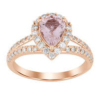 Thumbnail for LADIES RING 5/8 CT ROUND/PEAR/PEACH MORGANITE DIAMOND 10K ROSE GOLD(CENTER-7/8)