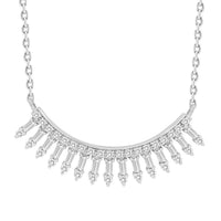 Thumbnail for LADIES NECKLACE 1/2 CT ROUND/BAGUETTE DIAMOND 10K WHITE GOLD