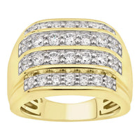 Thumbnail for MEN'S RING 2 CT ROUND DIAMOND 10K YELLOW GOLD