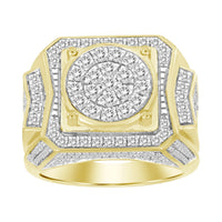 Thumbnail for MEN'S RING 2 CT ROUND DIAMOND 10K YELLOW GOLD
