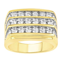 Thumbnail for MEN'S RING 3 CT ROUND DIAMOND 10K YELLOW GOLD