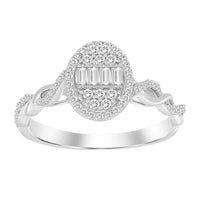 Thumbnail for LADIES RING 1/4 CT ROUND/BAGUETTE DIAMOND 10K WHITE GOLD