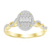 LADIES RING 1/4 CT ROUND/BAGUETTE DIAMOND 10K YELLOW GOLD