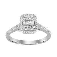 Thumbnail for LADIES RING 1/4 CT ROUND/BAGUETTE DIAMOND 10K WHITE GOLD