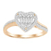 LADIES RING 1/4 CT ROUND/BAGUETTE DIAMOND 10K ROSE GOLD